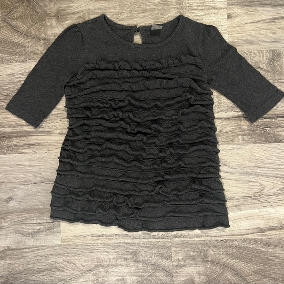 Baby Gap Toddler Girl's Ruffled Shirt Dark Grey 18-24 Months - Picture 1 of 8